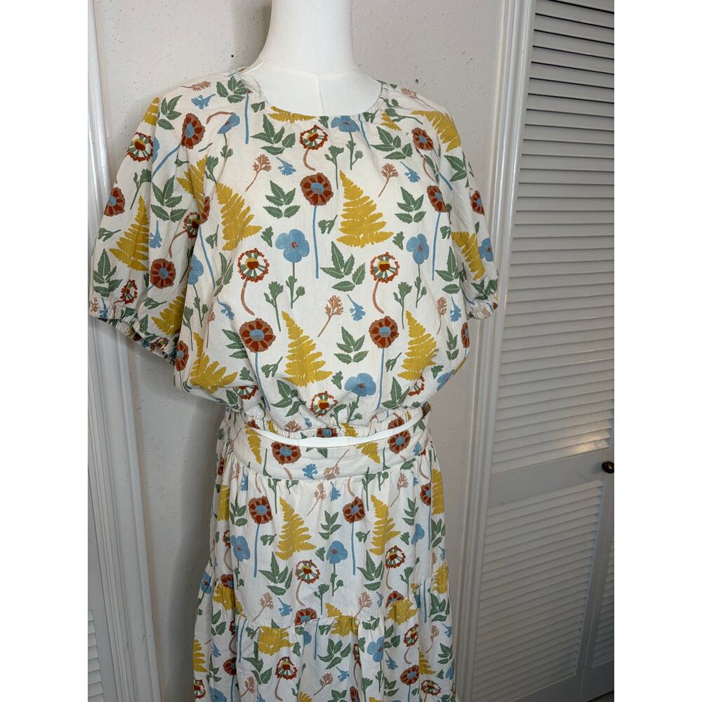 Gigio Floral Printed Midi Set Sz L #Meadowscape #Botanical - Picture 3 of 13